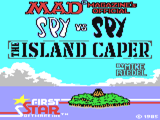 Spy vs Spy the Island Caper title screen for Commodore 64